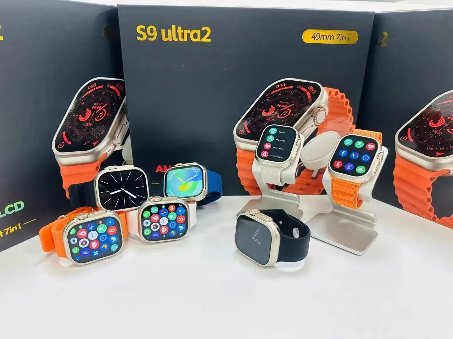 S9 Ultra 2 49mm Smart Watch With  7 in 1 Band Kit