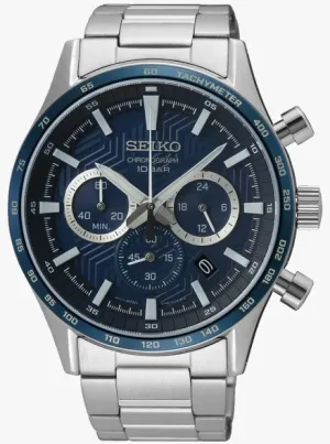 Seiko Chronograph 10 Bar Stainless Steel Men's Watch SSB445P1