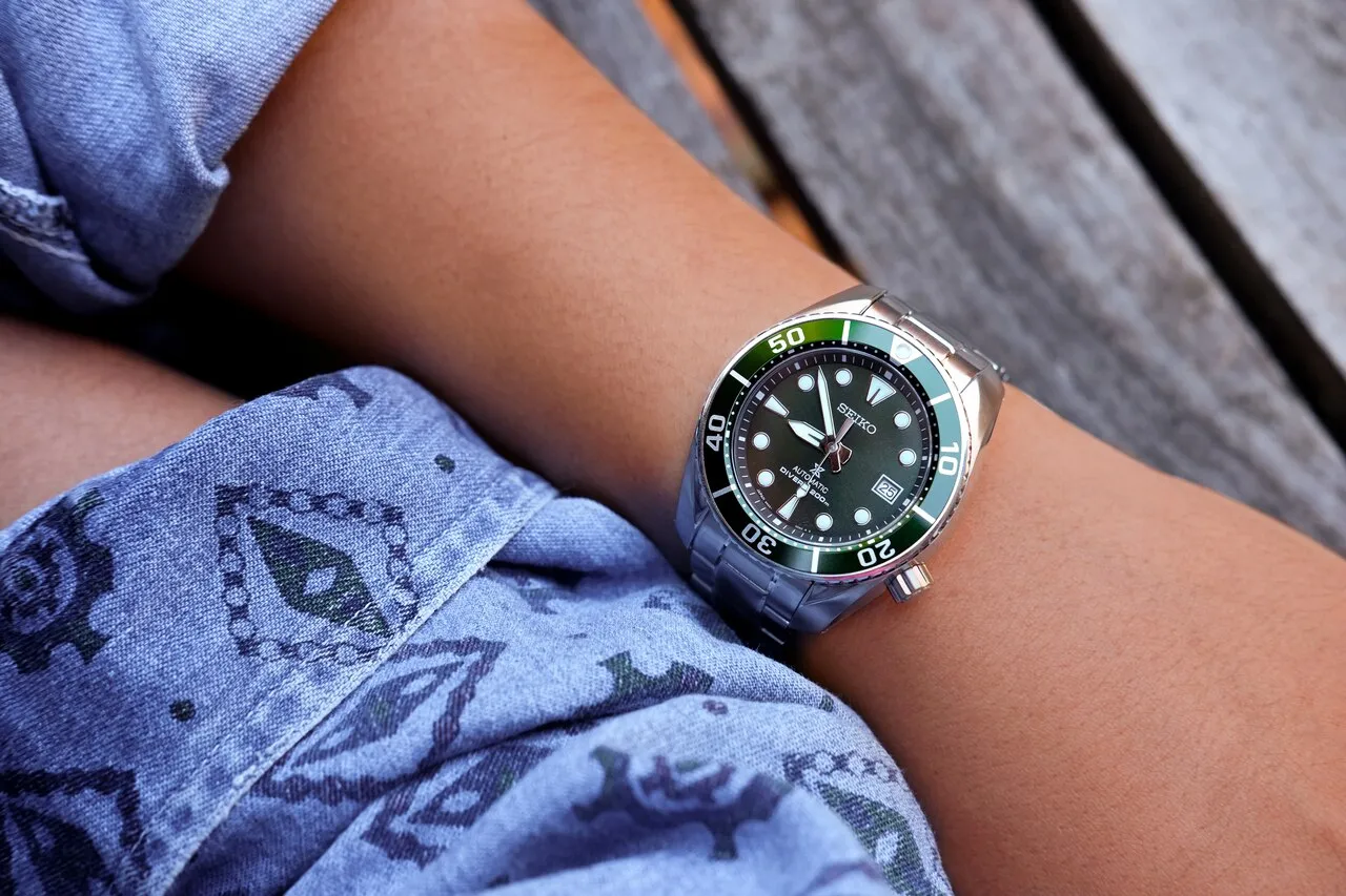 Seiko Prospex Sumo Green Dial 200M Mens Diver Watch SPB103J