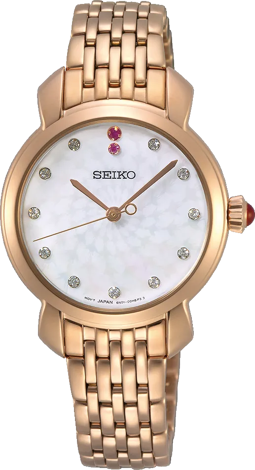Seiko Rose Gold Mother Of Pearl Classic Watch SUR624P