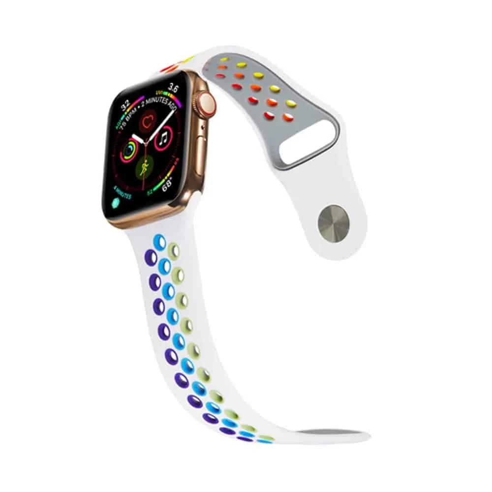 Silicone Strap 38/40/41mm apple watch S/M - Black Rainbow