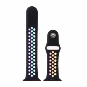 Silicone Strap 38/40/41mm apple watch S/M - Black Rainbow