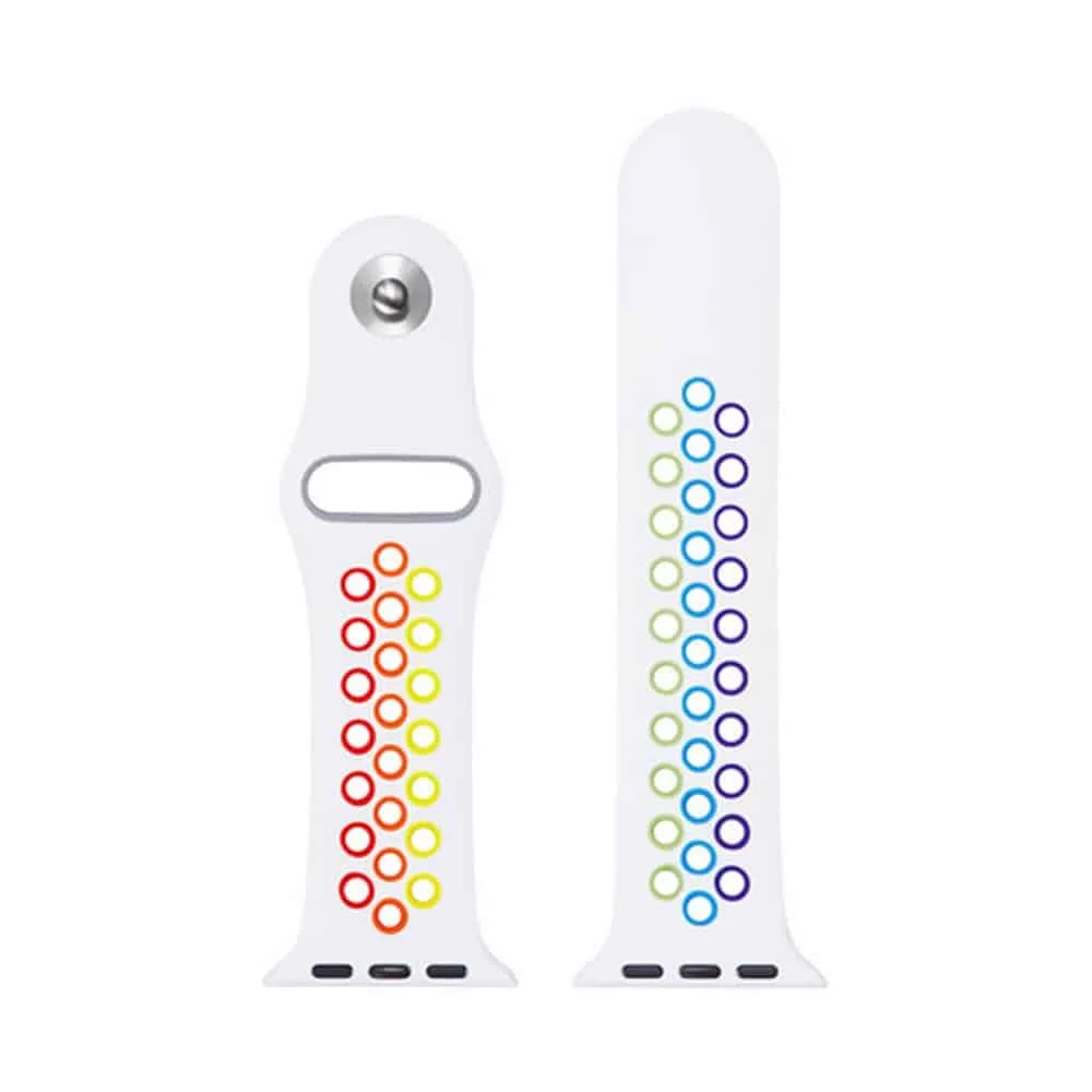 Silicone Strap 38/40/41mm apple watch S/M - Black Rainbow