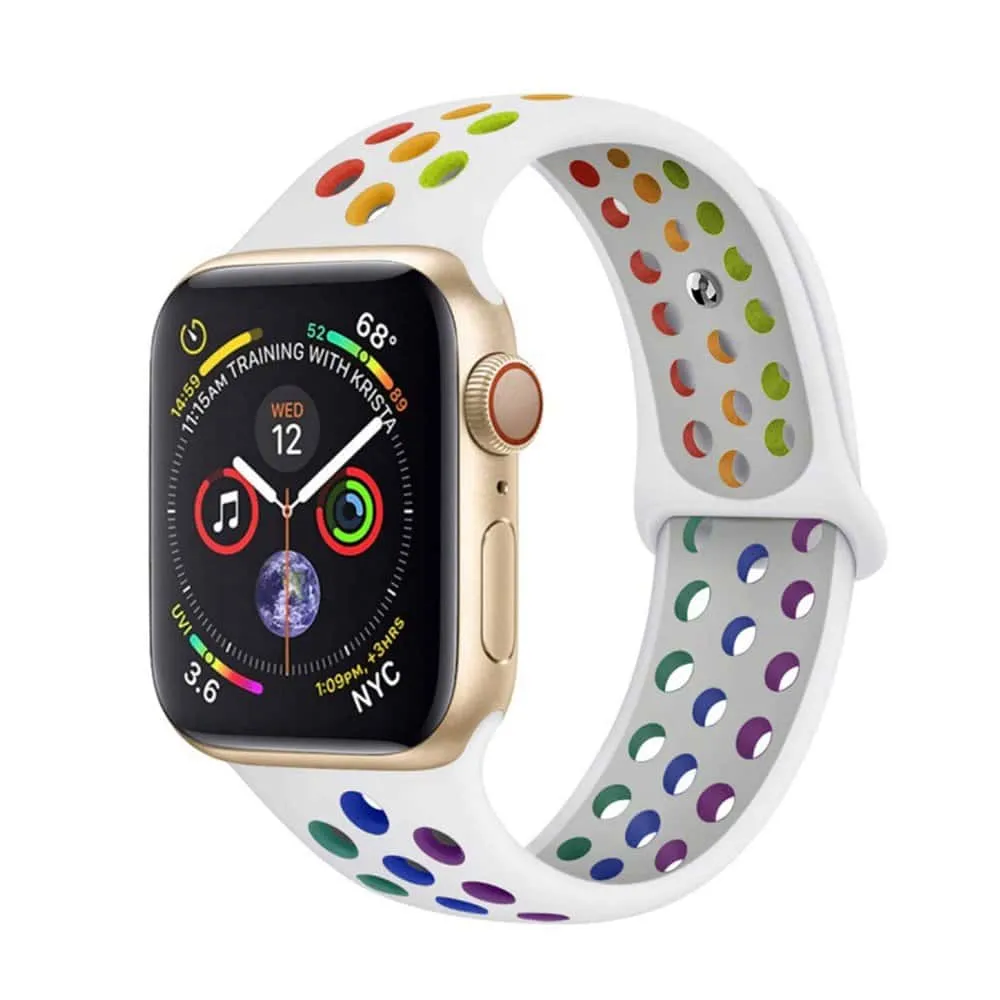 Silicone Strap 38/40/41mm apple watch S/M - Black Rainbow