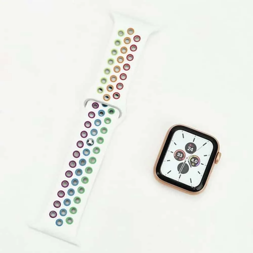 Silicone Strap 38/40/41mm apple watch S/M - Black Rainbow