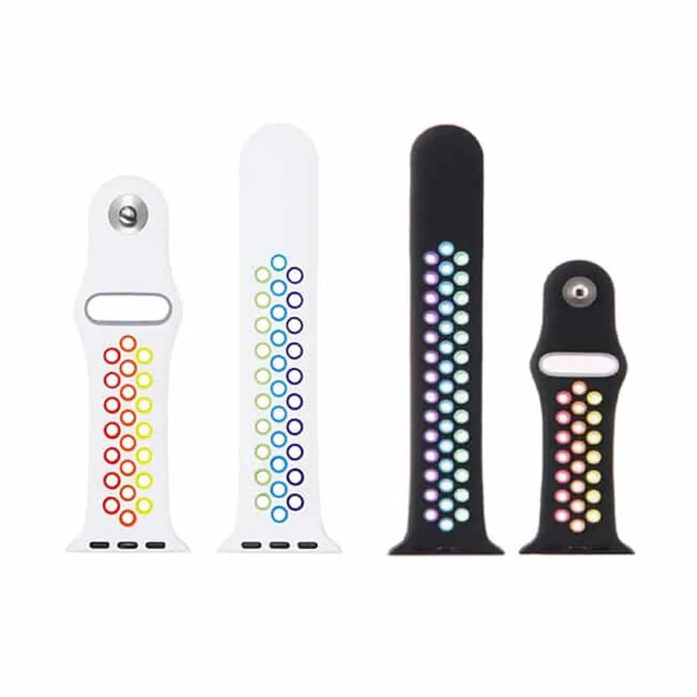 Silicone Strap 38/40/41mm apple watch S/M - Black Rainbow