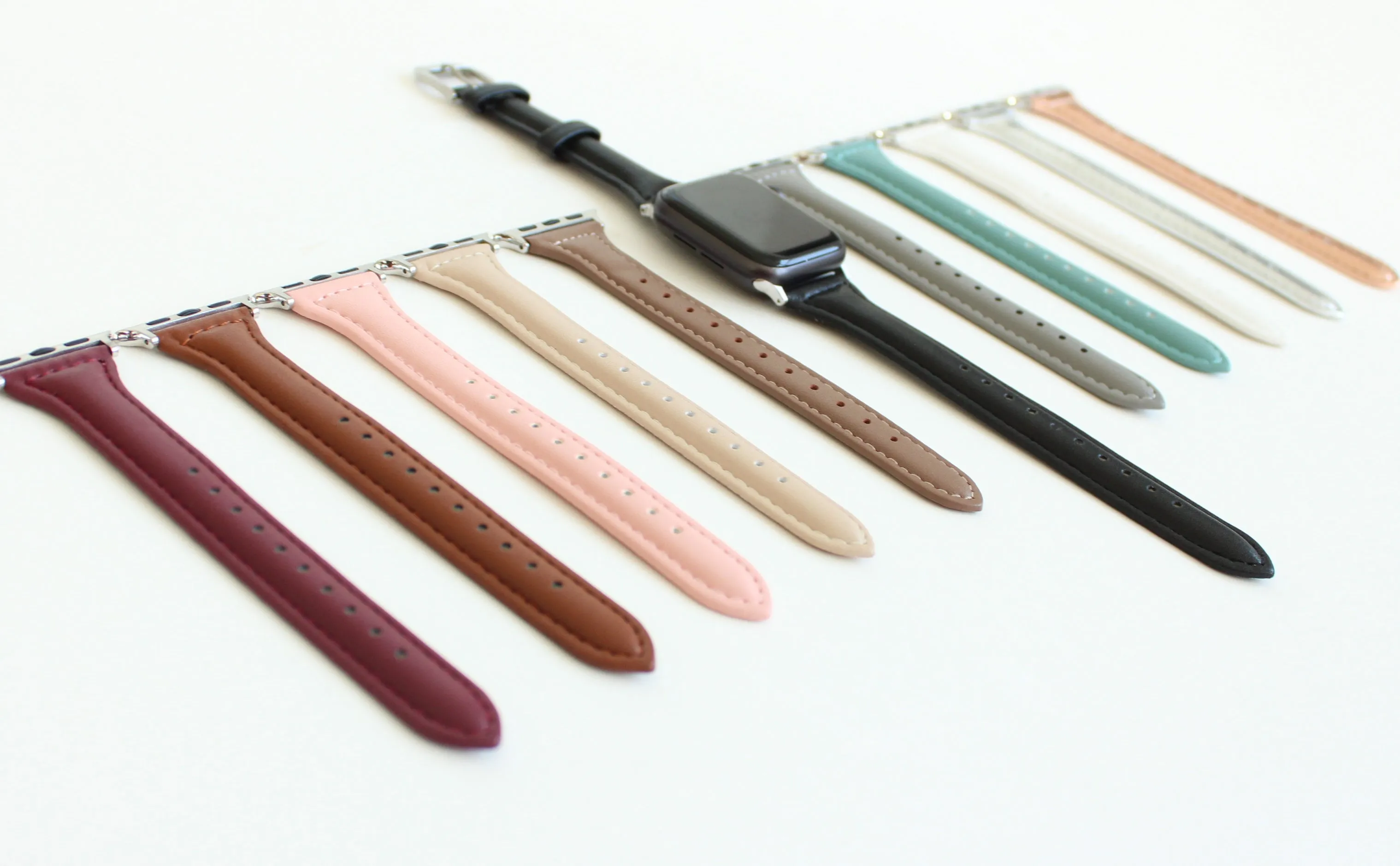 Slim Leather Watch Bands for Apple Watch