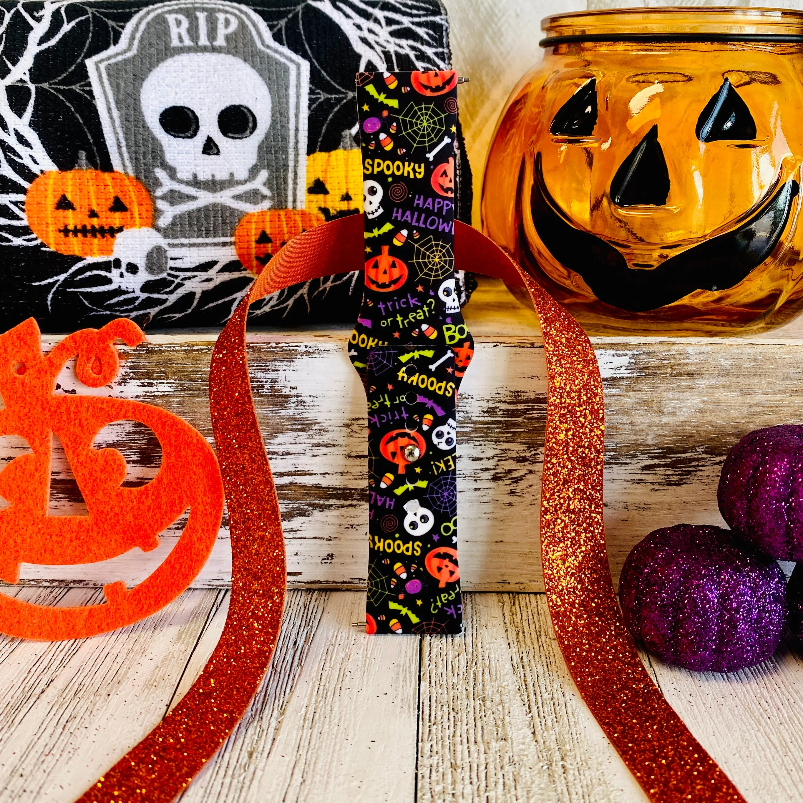 Spooky Print Silicone Band For Samsung Watch