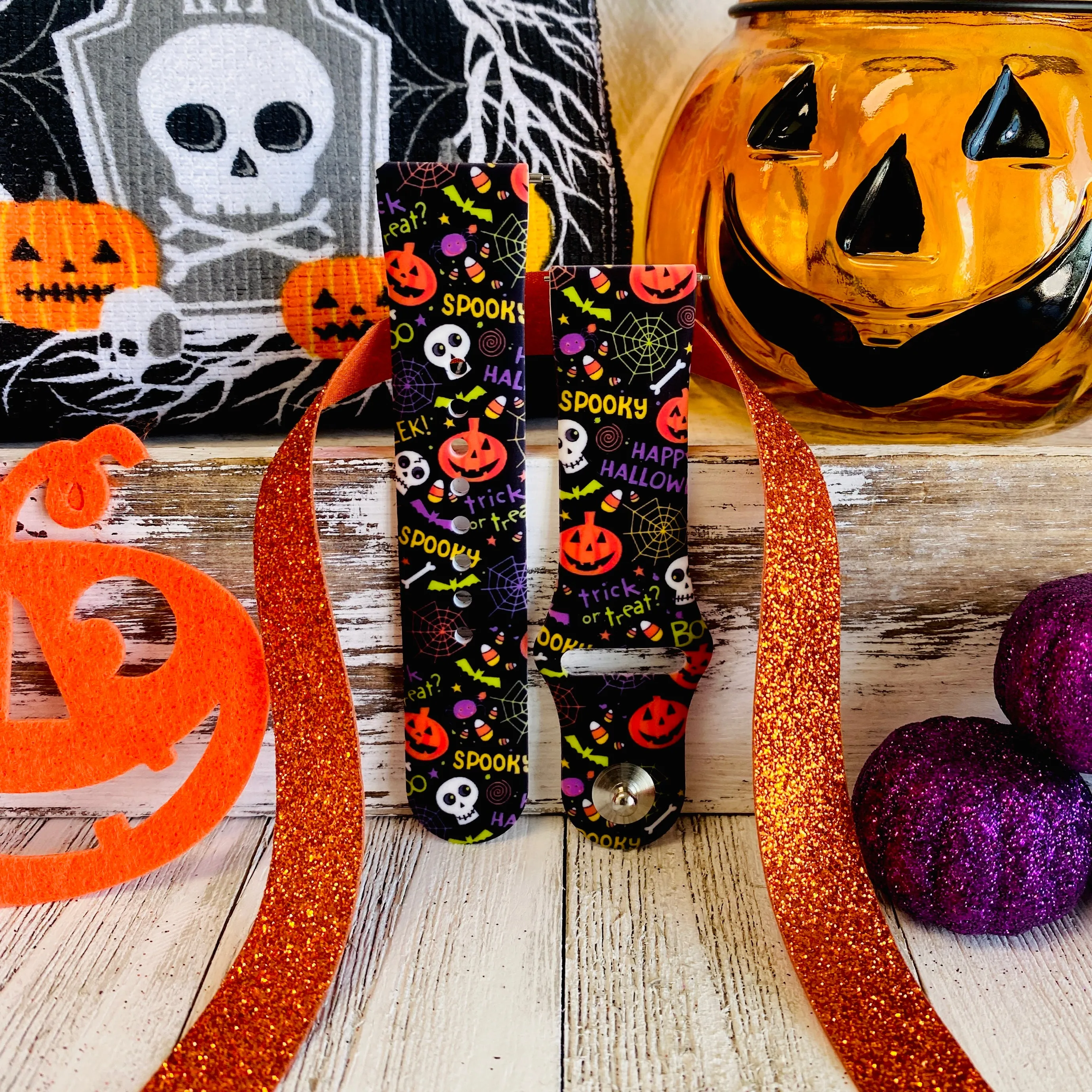 Spooky Print Silicone Band For Samsung Watch