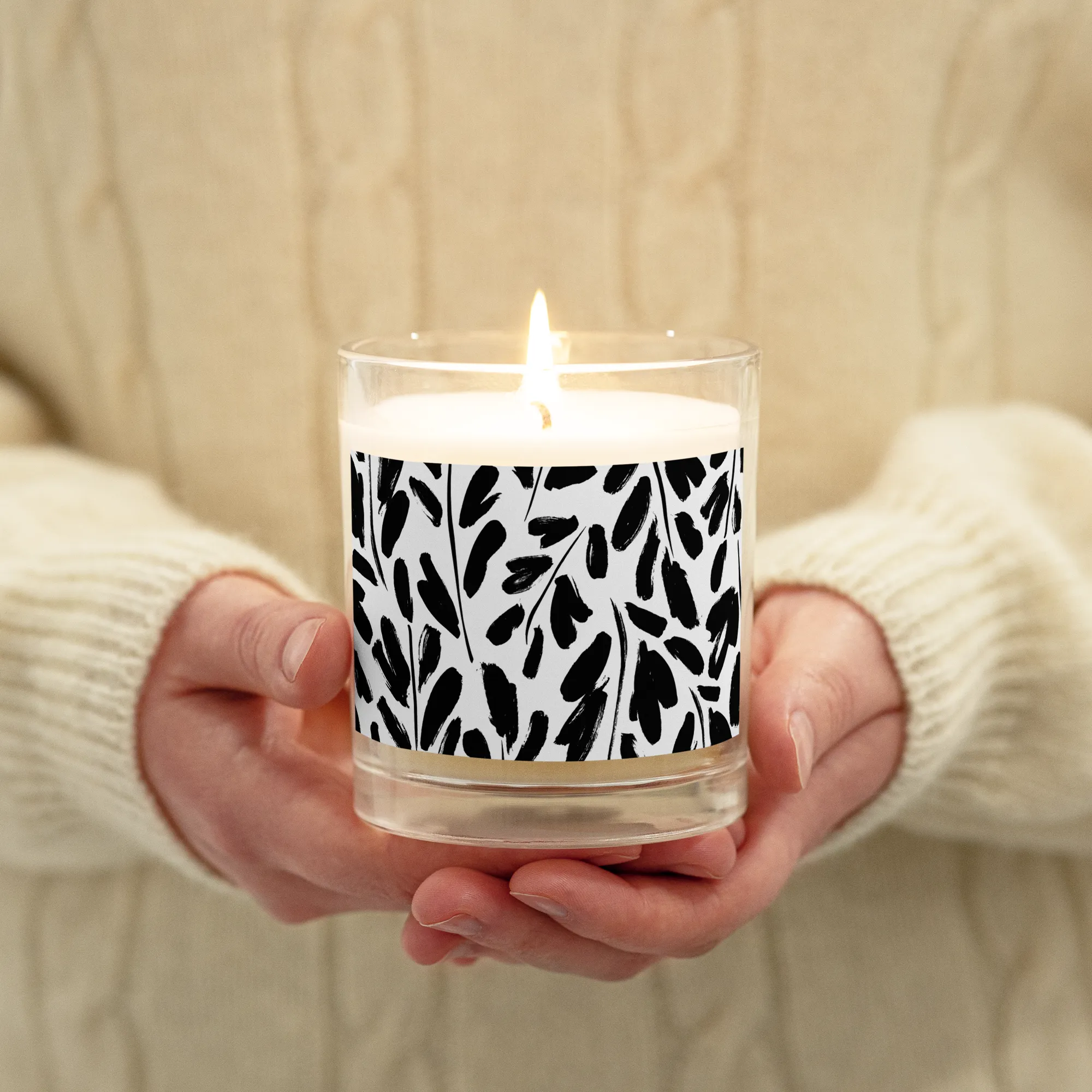 Stylish Glass jar soy wax candle