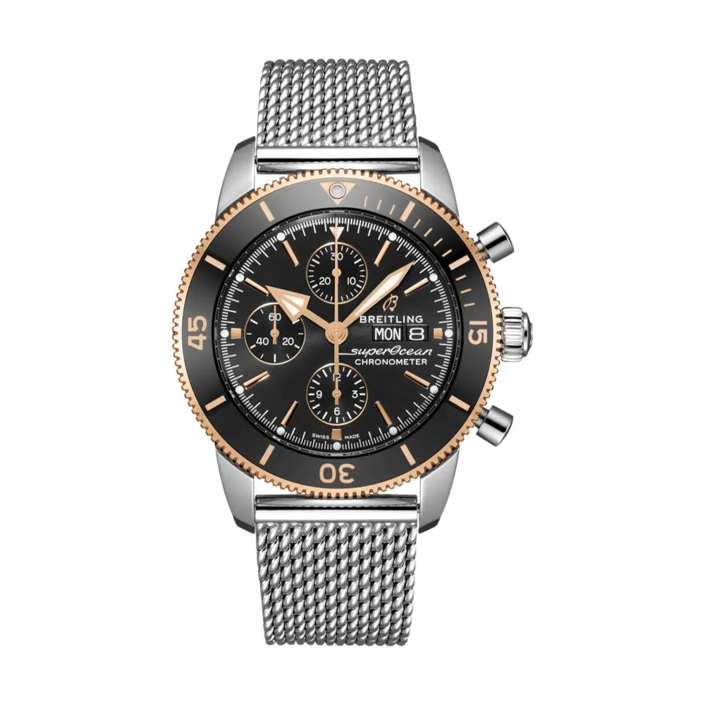 Superocean Heritage Chronograph 44mm Stainless Steel & 18k Red Gold - Black