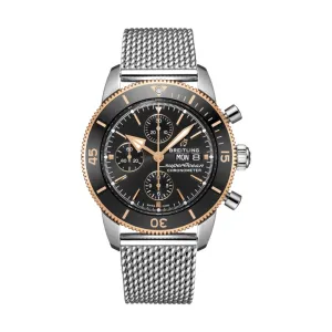 Superocean Heritage Chronograph 44mm Stainless Steel & 18k Red Gold - Black
