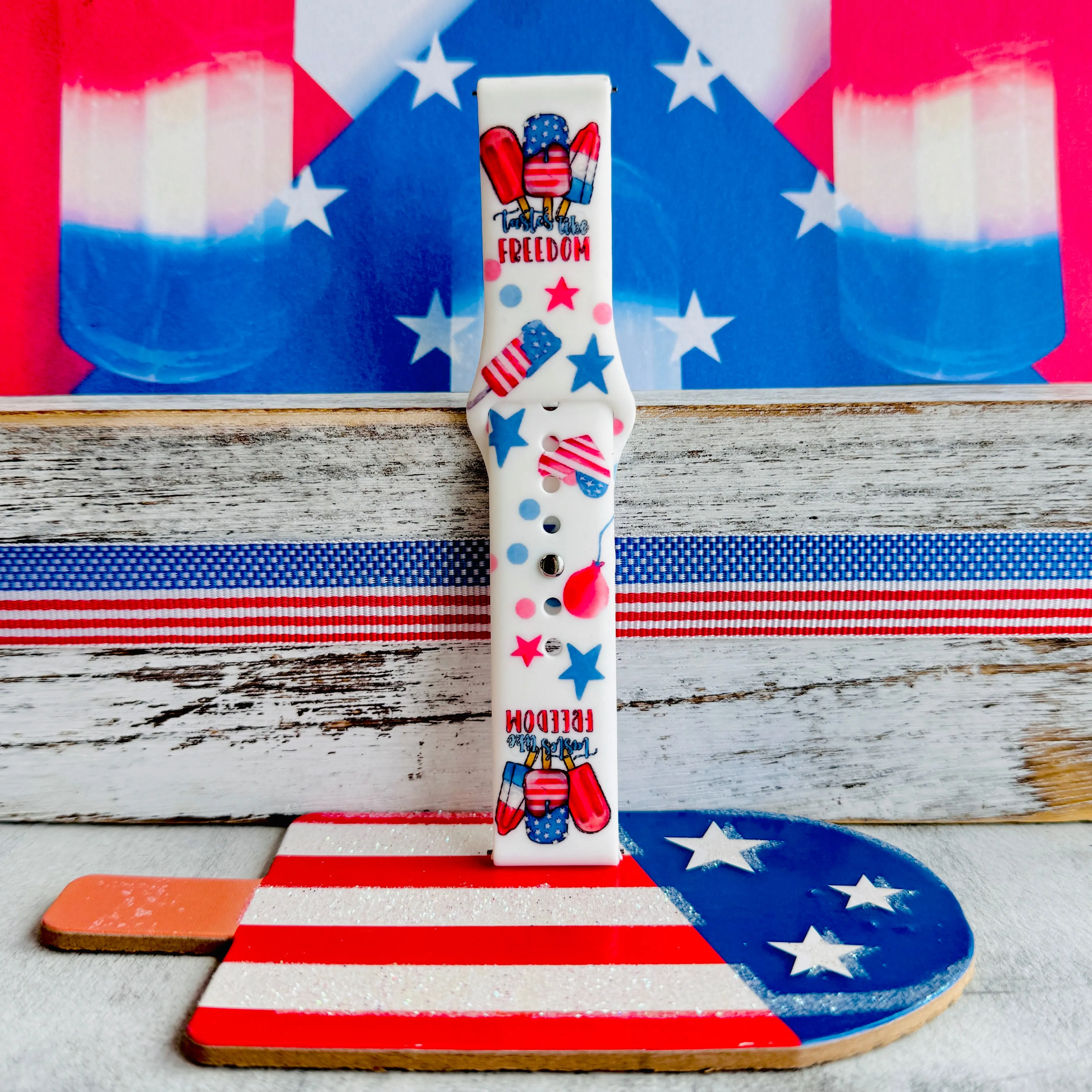 Sweet Liberty Print Silicone Band For Samsung Watch