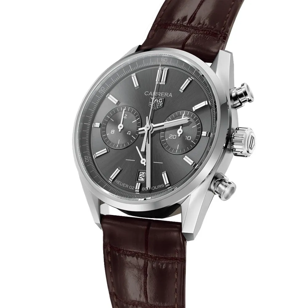 TAG Heuer Carrera 42mm Grey Dial Automatic Chronograph Gents Watch CBN2012.FC6483