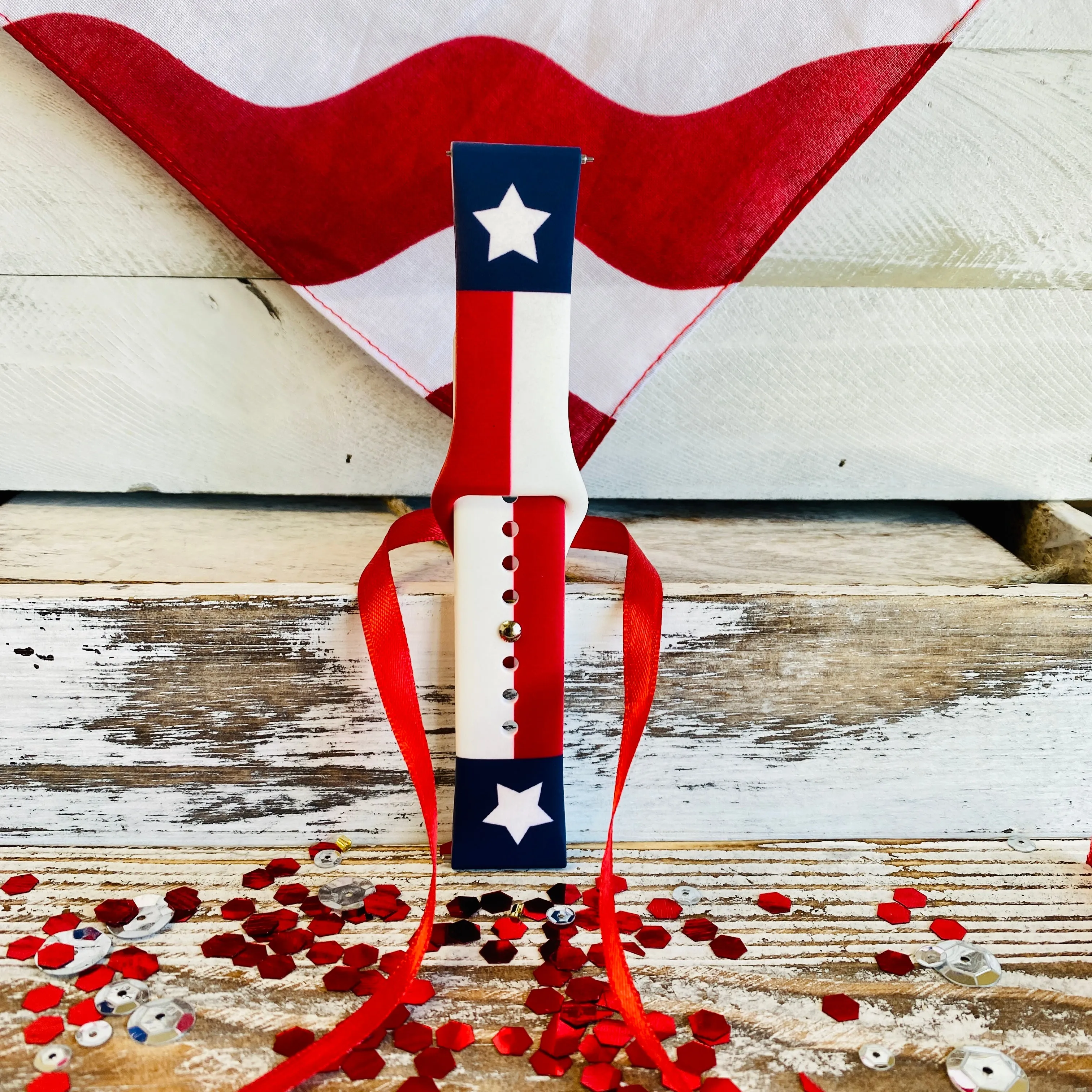 Texas Flag Print Silicone Band For Fitbit Versa 1/2