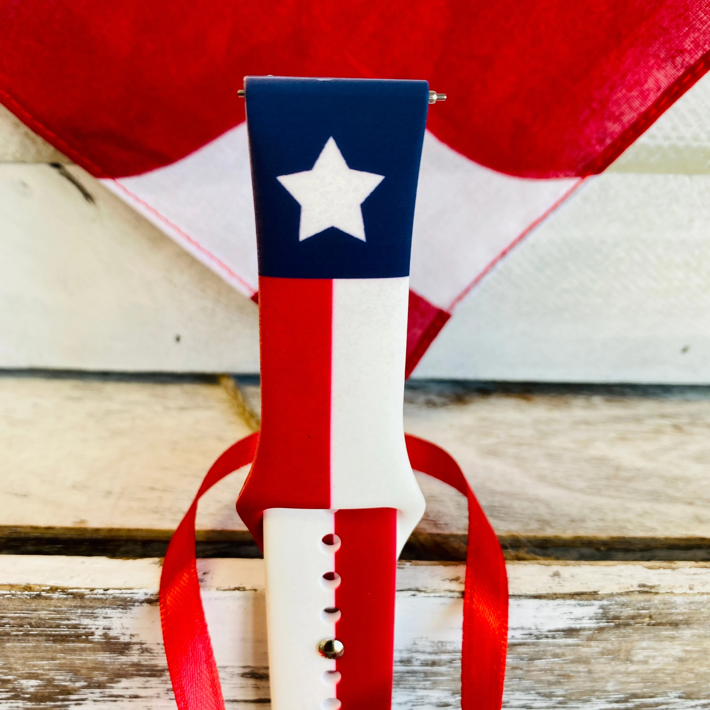 Texas Flag Print Silicone Band For Fitbit Versa 1/2