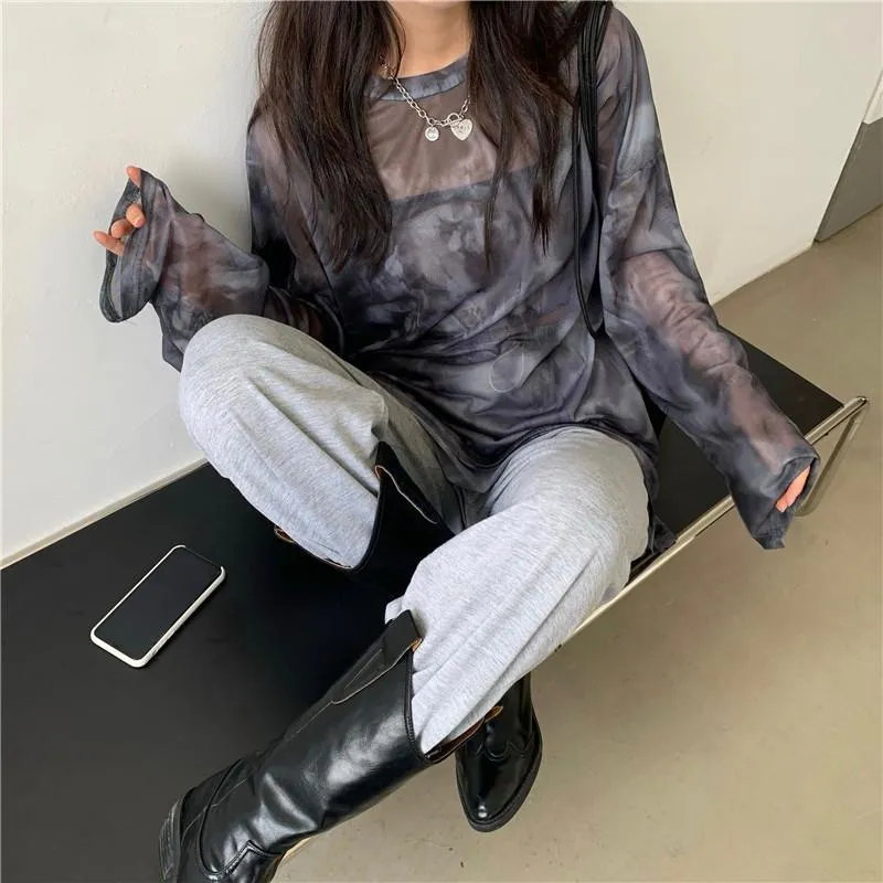 Tie Dye Long Sleeve Loose High Stylish Thin Leisure Minimalist Comfortable Chic