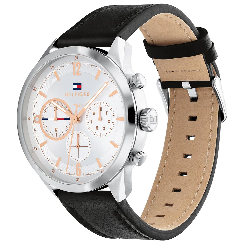 Tommy Hilfiger 1791941 Matthew Black Leather Mens Watch