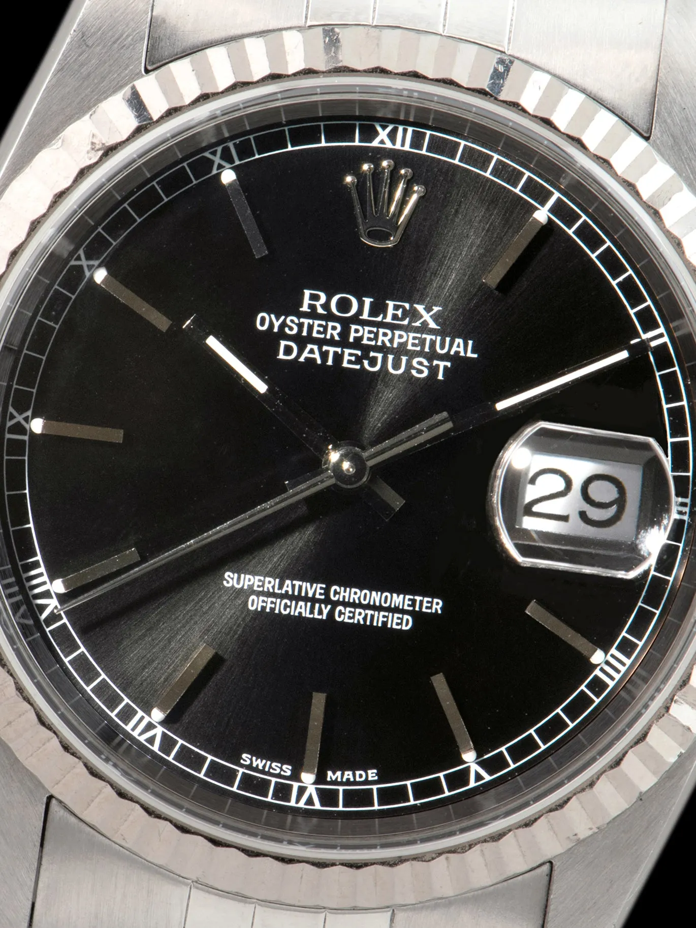 *Unpolished* 2000 Rolex Datejust (Ref. 16234) Black Dial