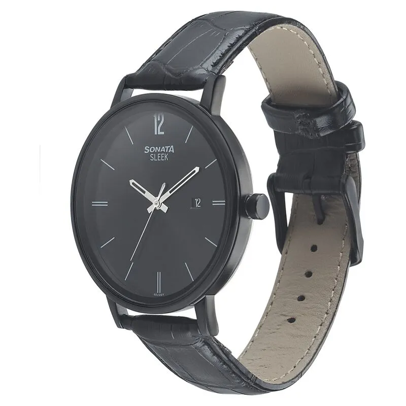 WW2449 Sonata Sleek Date Leather Belt Watch 7131NL01
