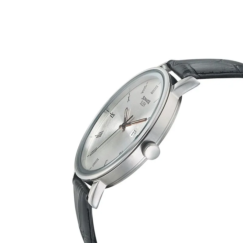 WW2453 Sonata Sleek Date Leather Belt Watch 7131SL01