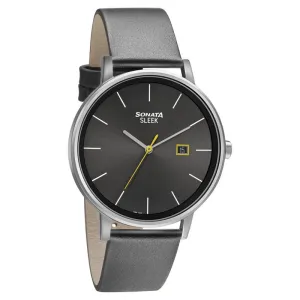 WW2456 Sonata Sleek Date Leather Belt Watch 7131SL05